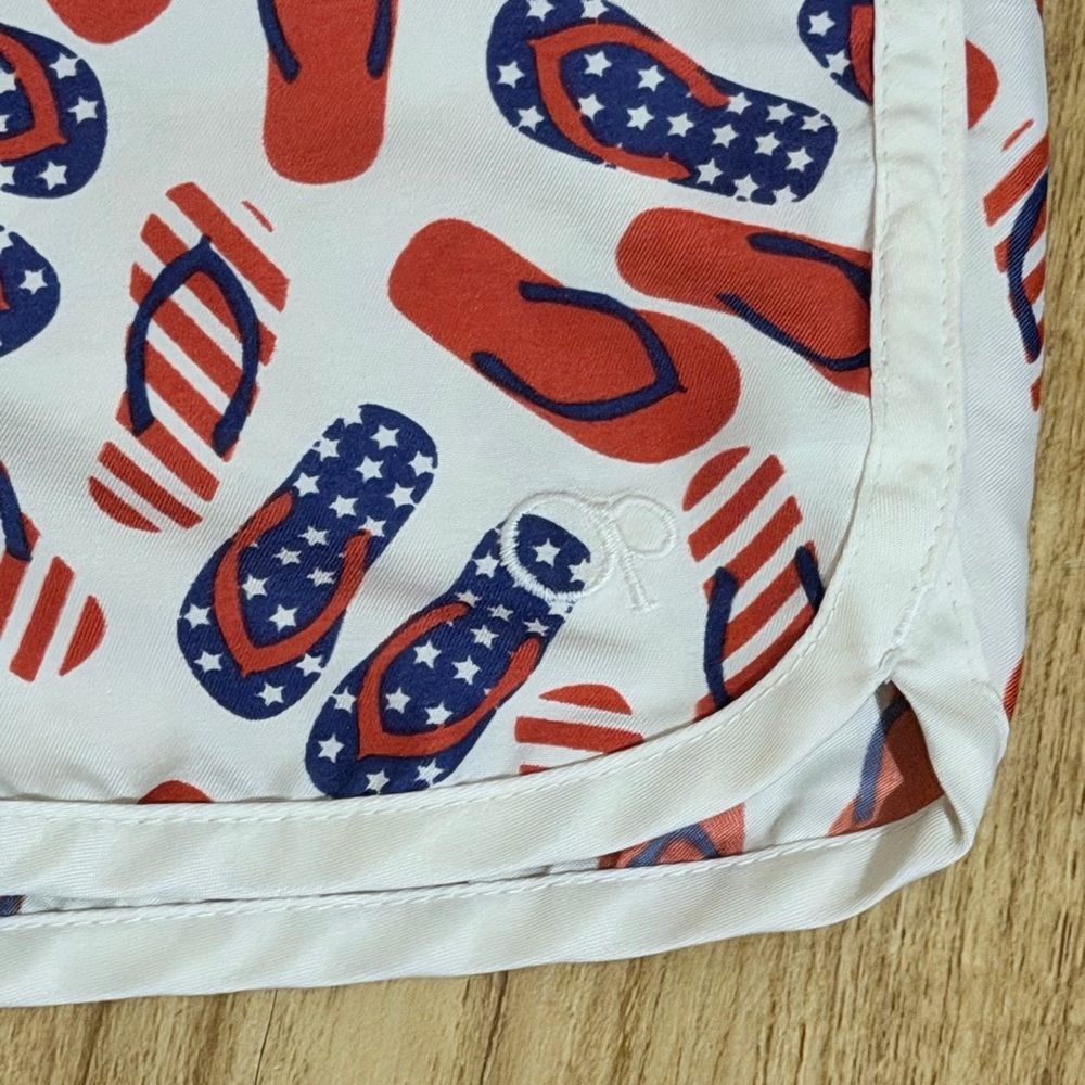 OP Girls Red and Blue Flip-Flop Print Shorts - Picture 3 of 5